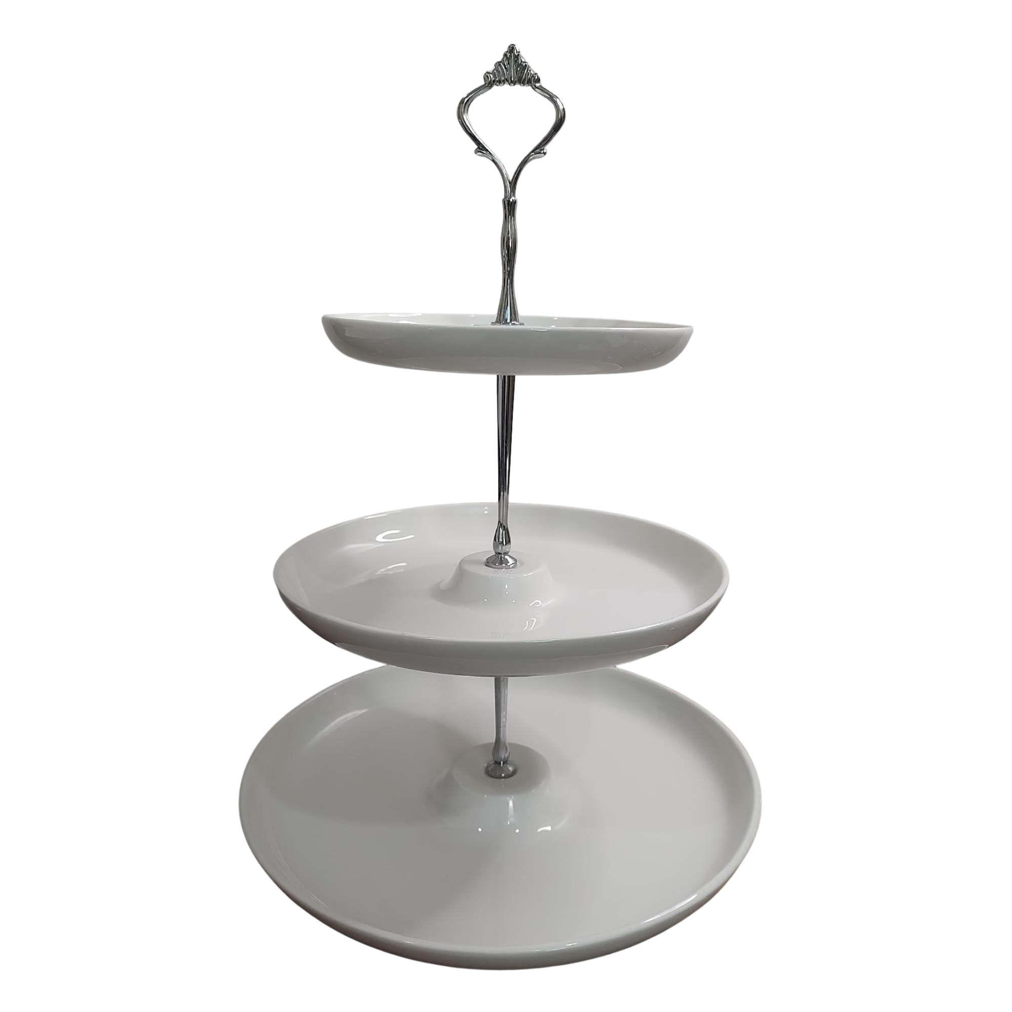 3-Tiered White Porcelain Tray 3-Tiered White Porcelain Tray