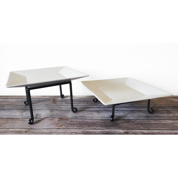 Raised Square Serving Plate Set